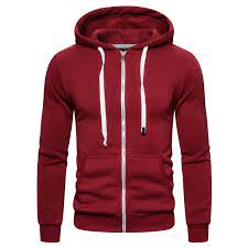 Men's Maroon Zip-Up Hoodie